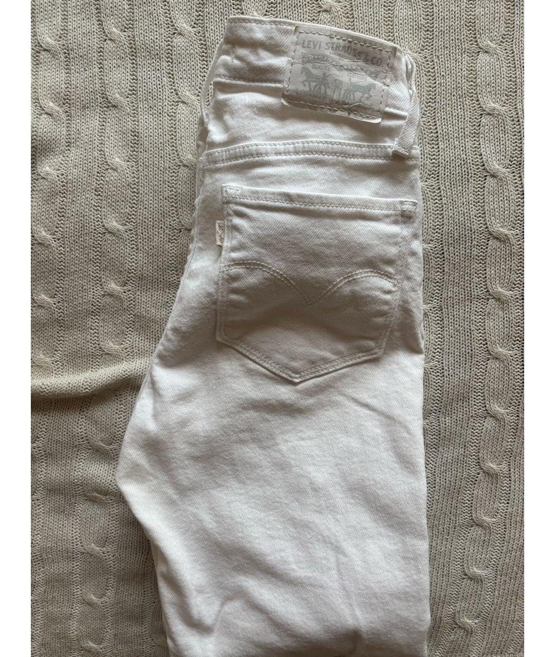 LEVI'S Белые хлопко-эластановые джинсы слим, фото 7