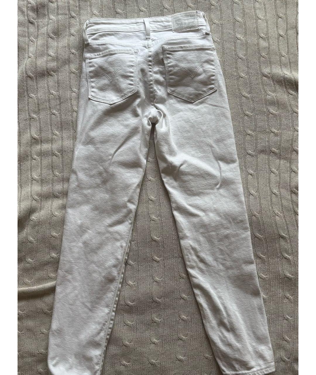 LEVI'S Белые хлопко-эластановые джинсы слим, фото 5