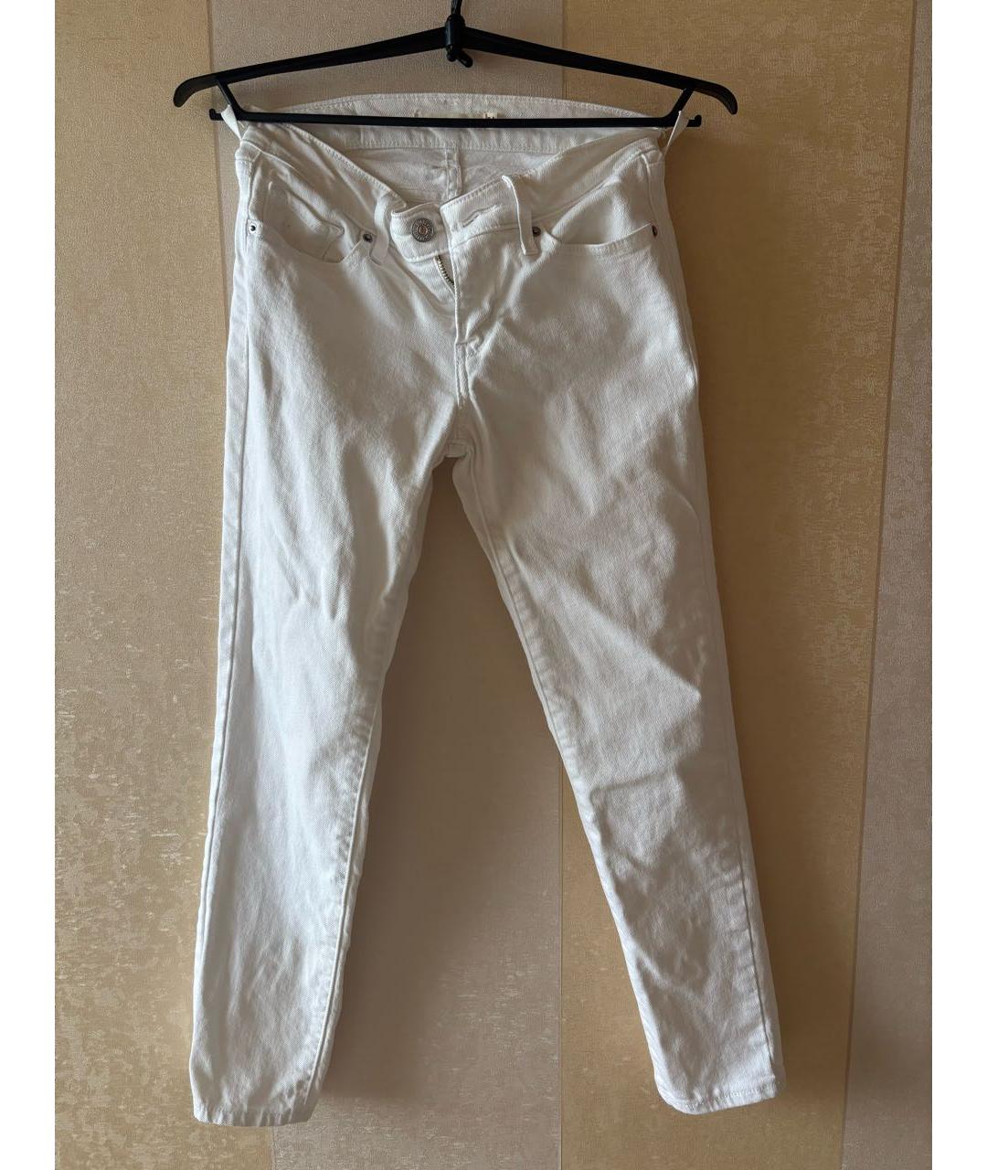 LEVI'S Белые хлопко-эластановые джинсы слим, фото 9