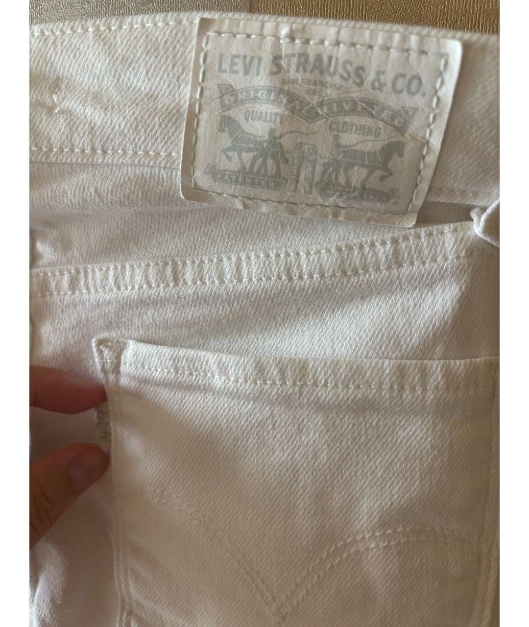 LEVI'S Белые хлопко-эластановые джинсы слим, фото 8