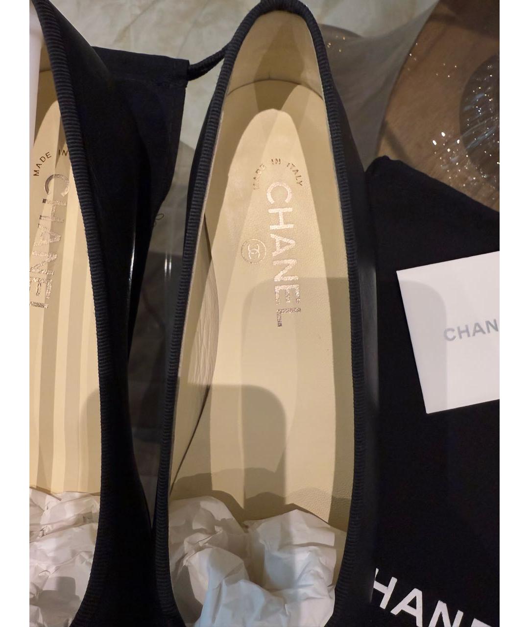 CHANEL Черные кожаные балетки, фото 4