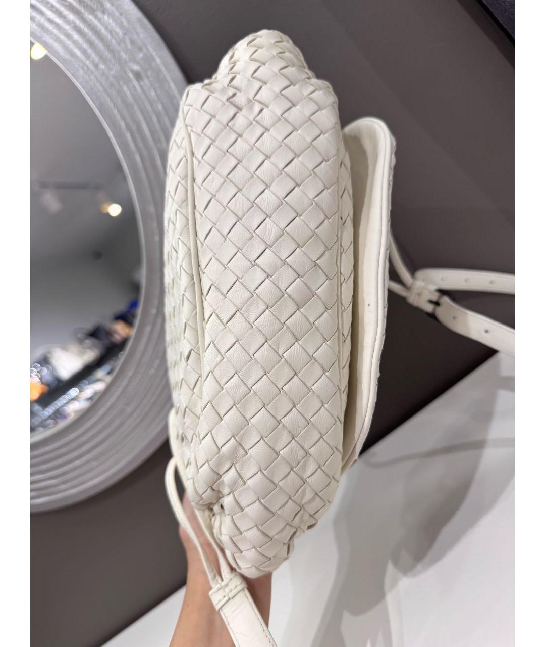 BOTTEGA VENETA Белая кожаная сумка через плечо, фото 7