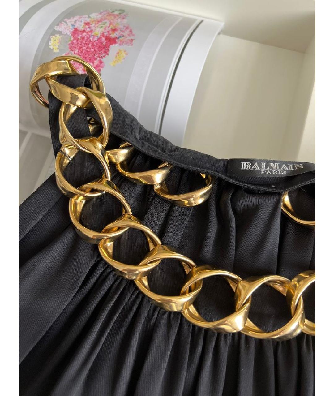 BALMAIN Черное вискозное платье, фото 5