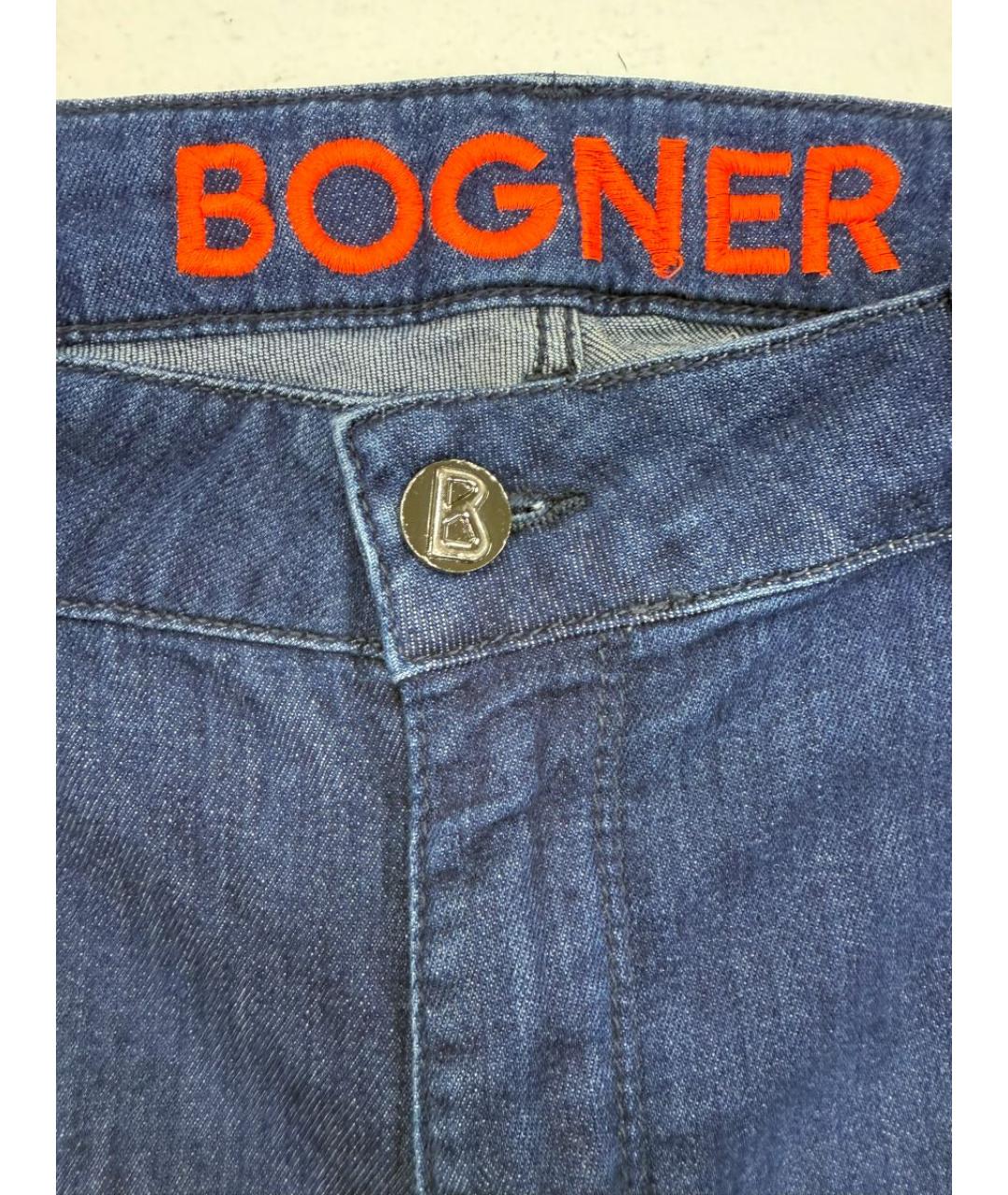 BOGNER Синие хлопко-эластановые прямые джинсы, фото 5
