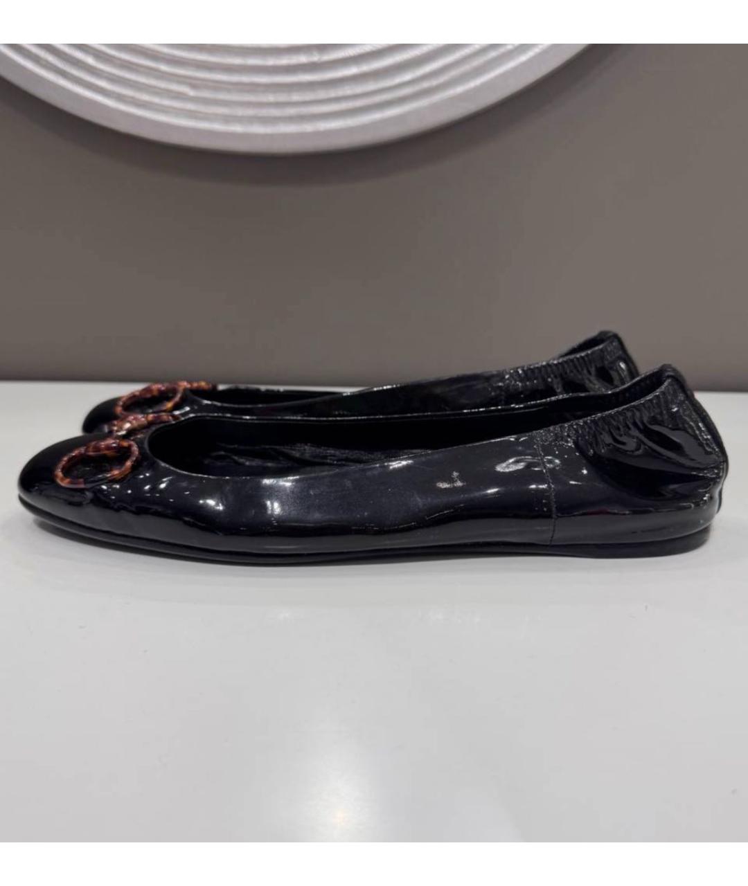 GUCCI Черные балетки из лакированной кожи, фото 6