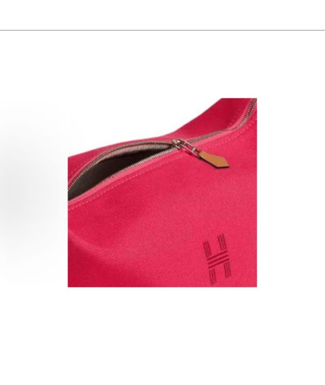 HERMES Бордовая хлопковая косметичка, фото 3
