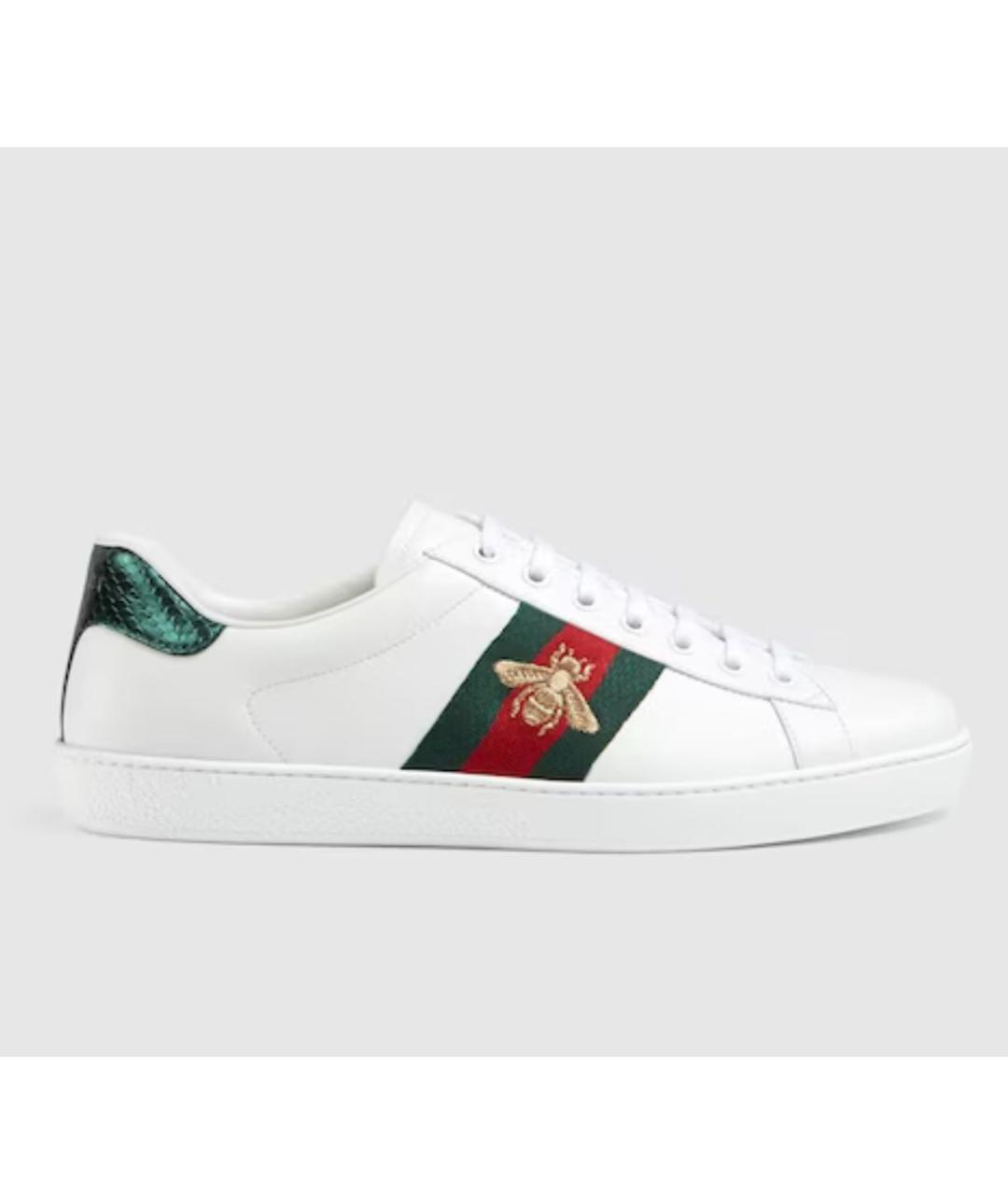 GUCCI Белые кожаные кеды, фото 9