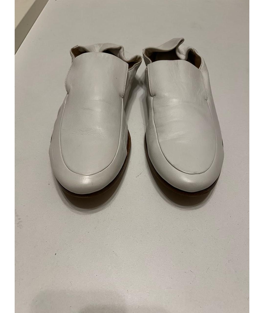 GIORGIO ARMANI Белые кожаные лоферы, фото 2