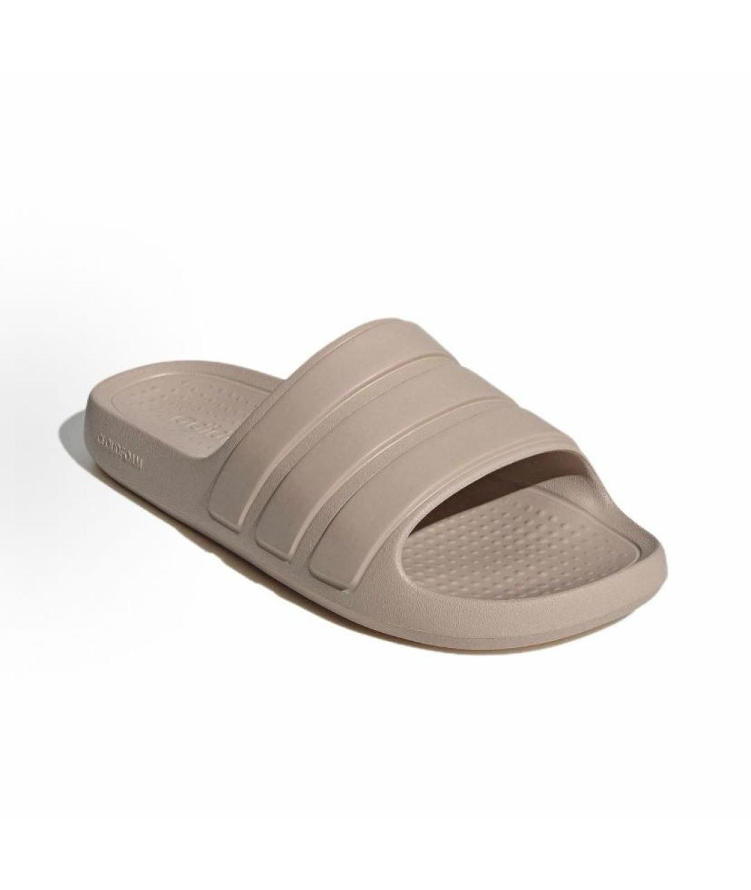 ADIDAS Бежевые резиновые шлепанцы, фото 4