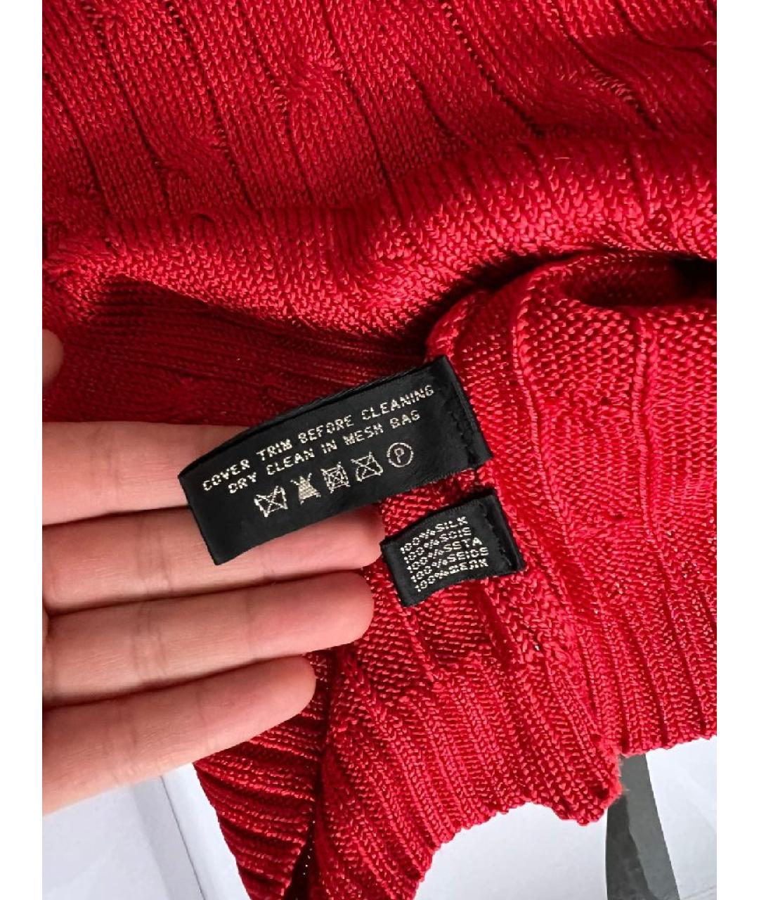 RALPH LAUREN Красная шелковая майка, фото 8