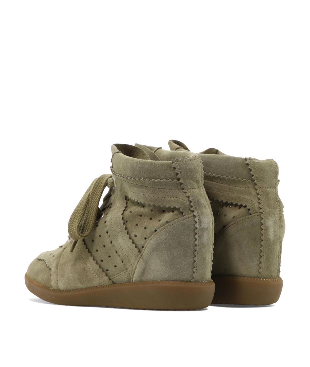 ISABEL MARANT Зеленые кожаные кроссовки, фото 4