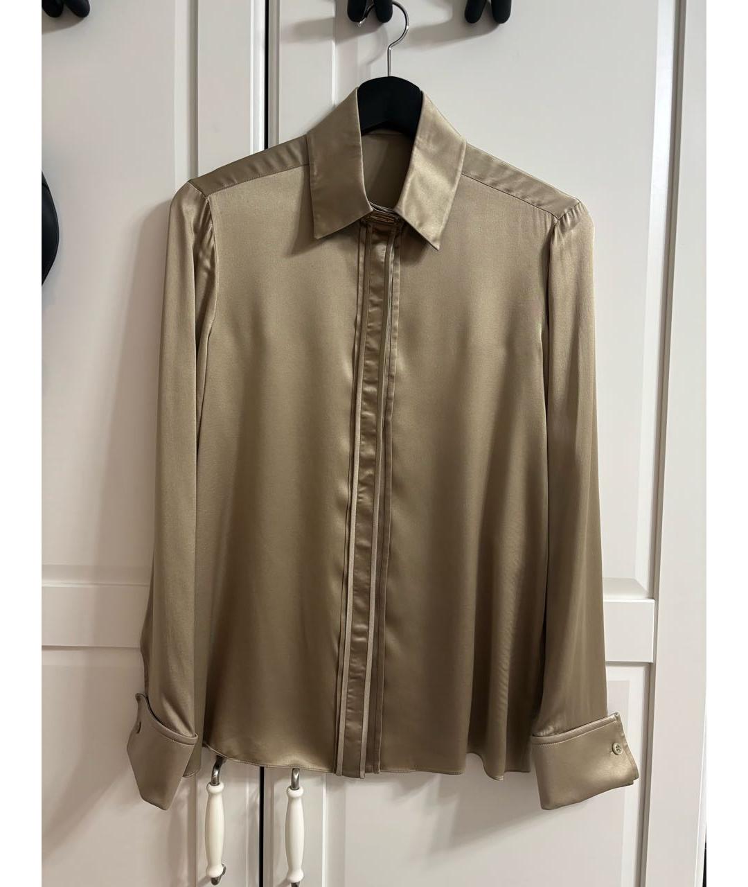 GIVENCHY Золотая шелковая рубашка, фото 8