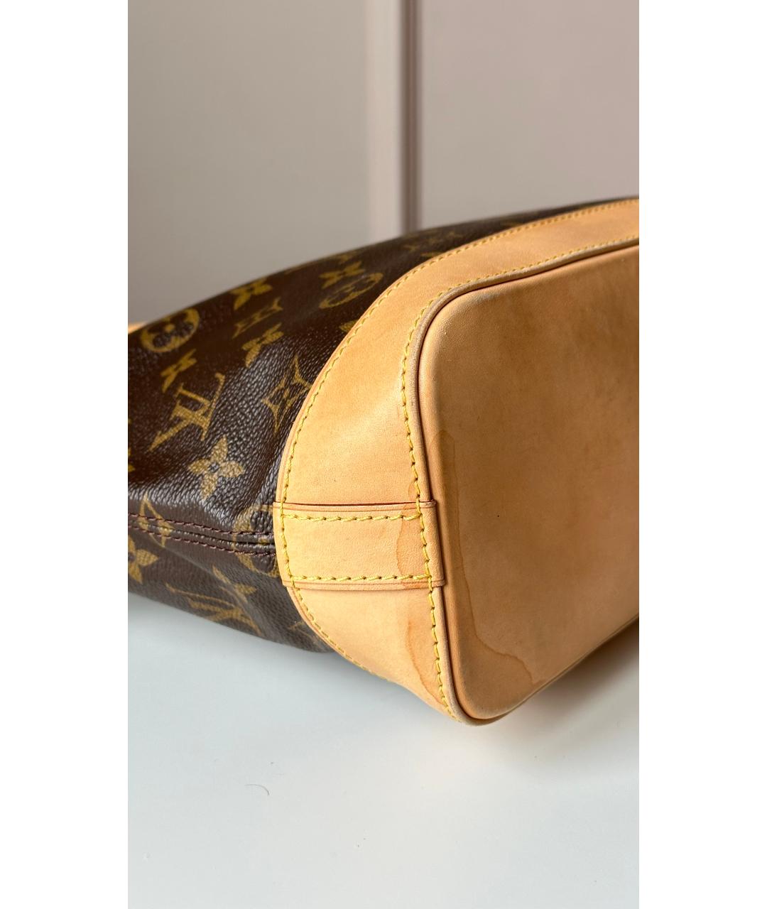 LOUIS VUITTON Коричневая кожаная сумка тоут, фото 6