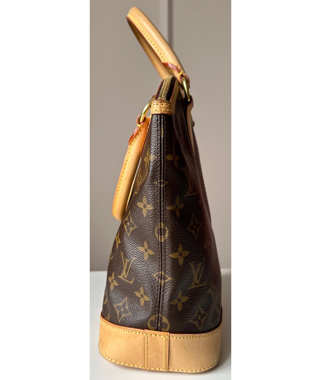 LOUIS VUITTON Коричневая кожаная сумка тоут, фото 3