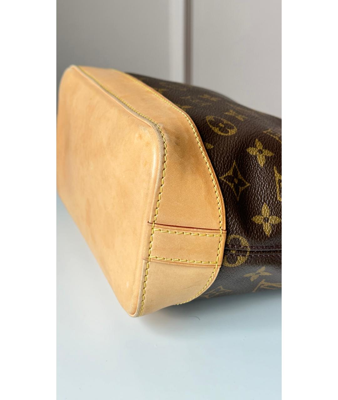 LOUIS VUITTON Коричневая кожаная сумка тоут, фото 7