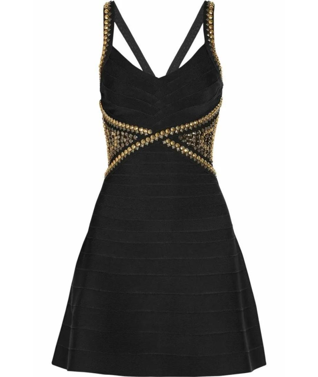 HERVE LEGER Черное вискозное коктейльное платье, фото 1
