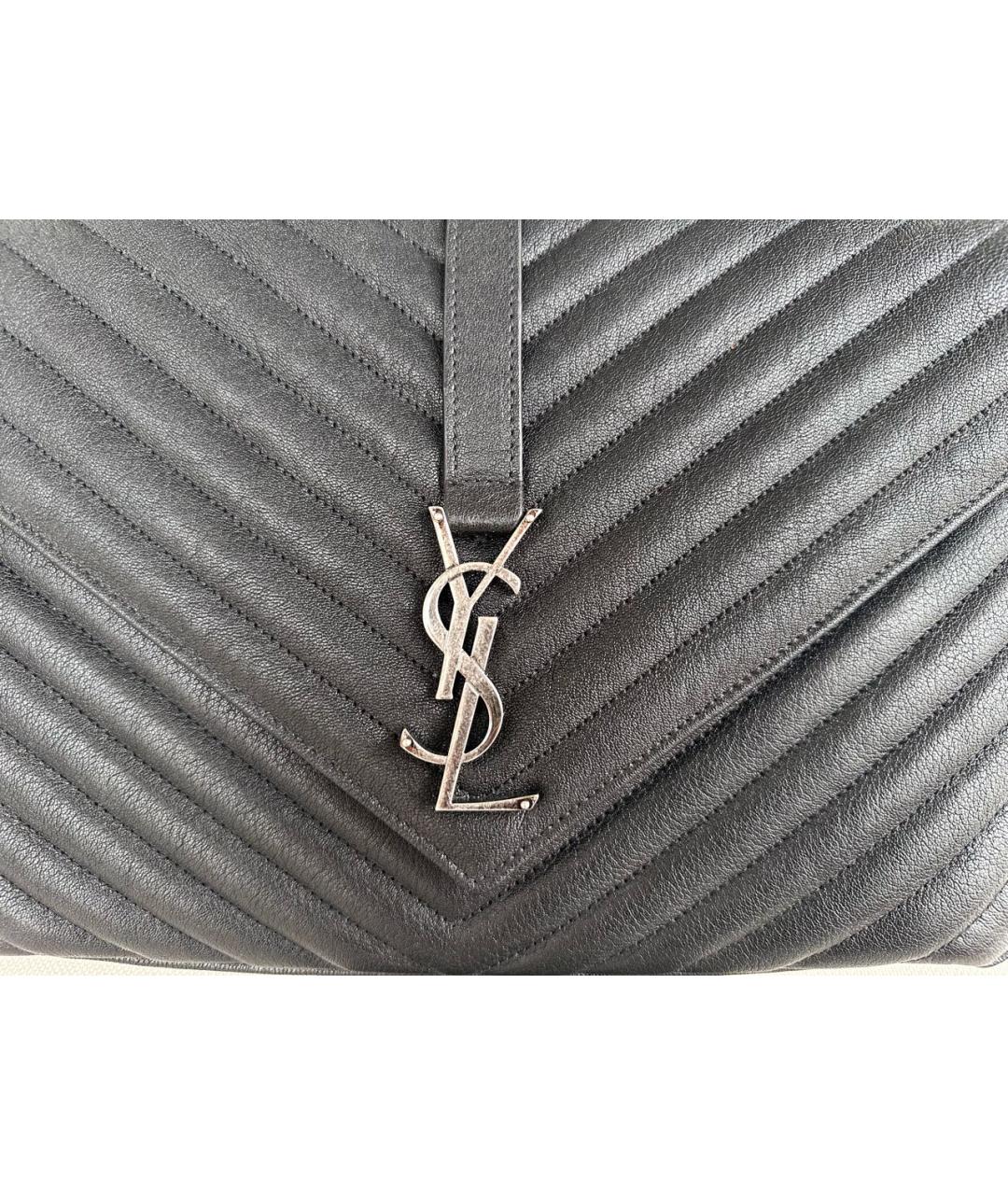 SAINT LAURENT Черная кожаная сумка через плечо, фото 5