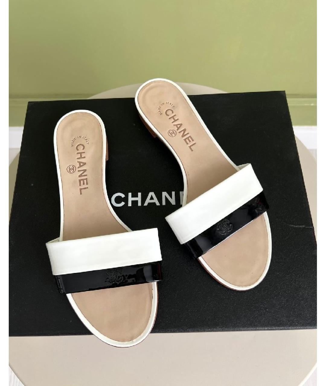 CHANEL Белые шлепанцы, фото 9