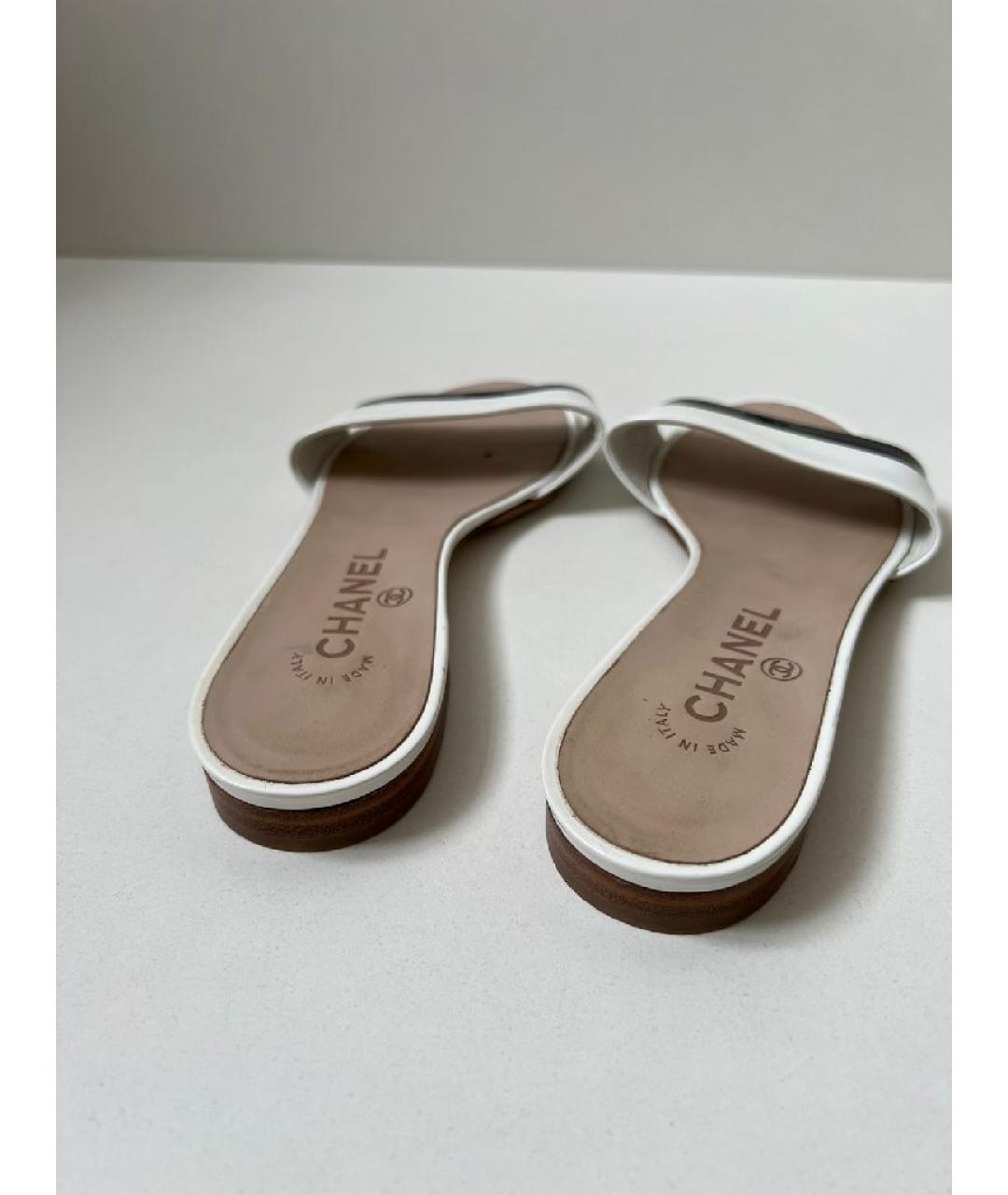 CHANEL Белые шлепанцы, фото 3
