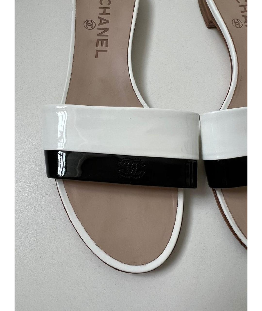 CHANEL Белые шлепанцы, фото 6
