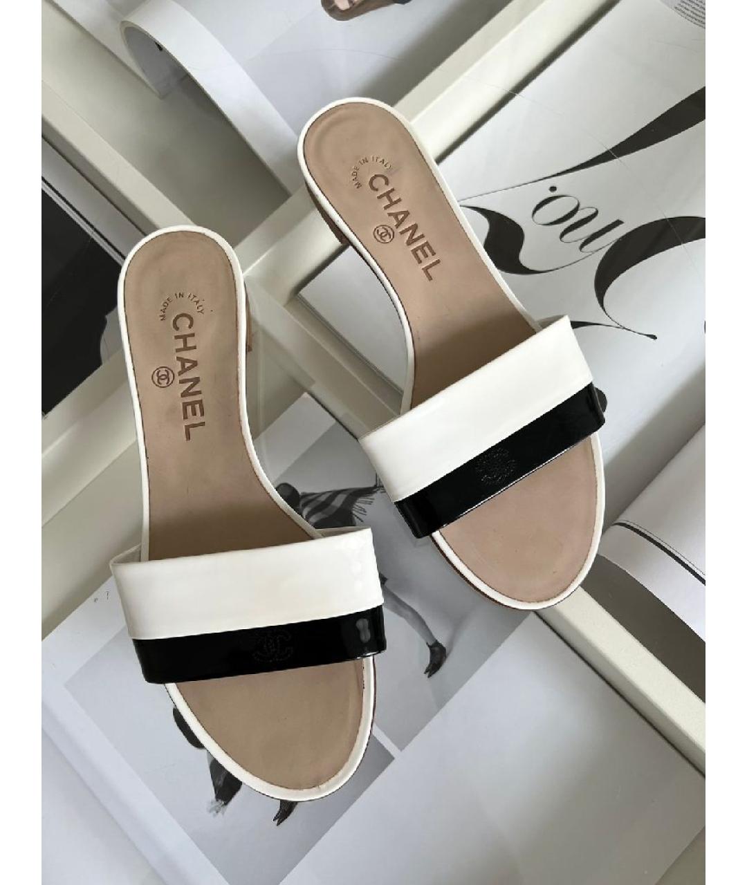 CHANEL Белые шлепанцы, фото 8