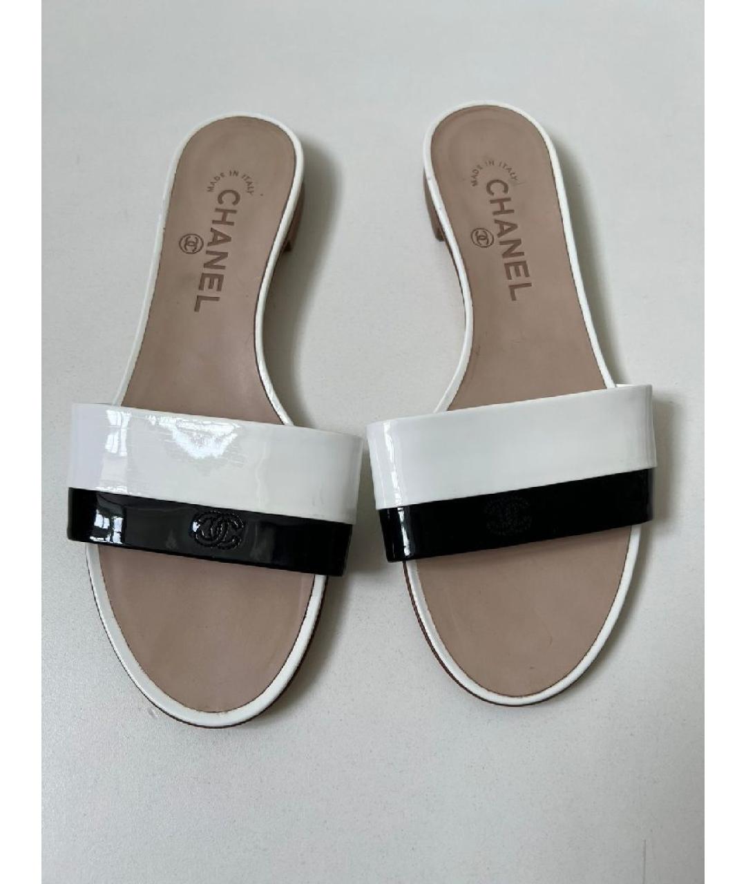 CHANEL Белые шлепанцы, фото 5