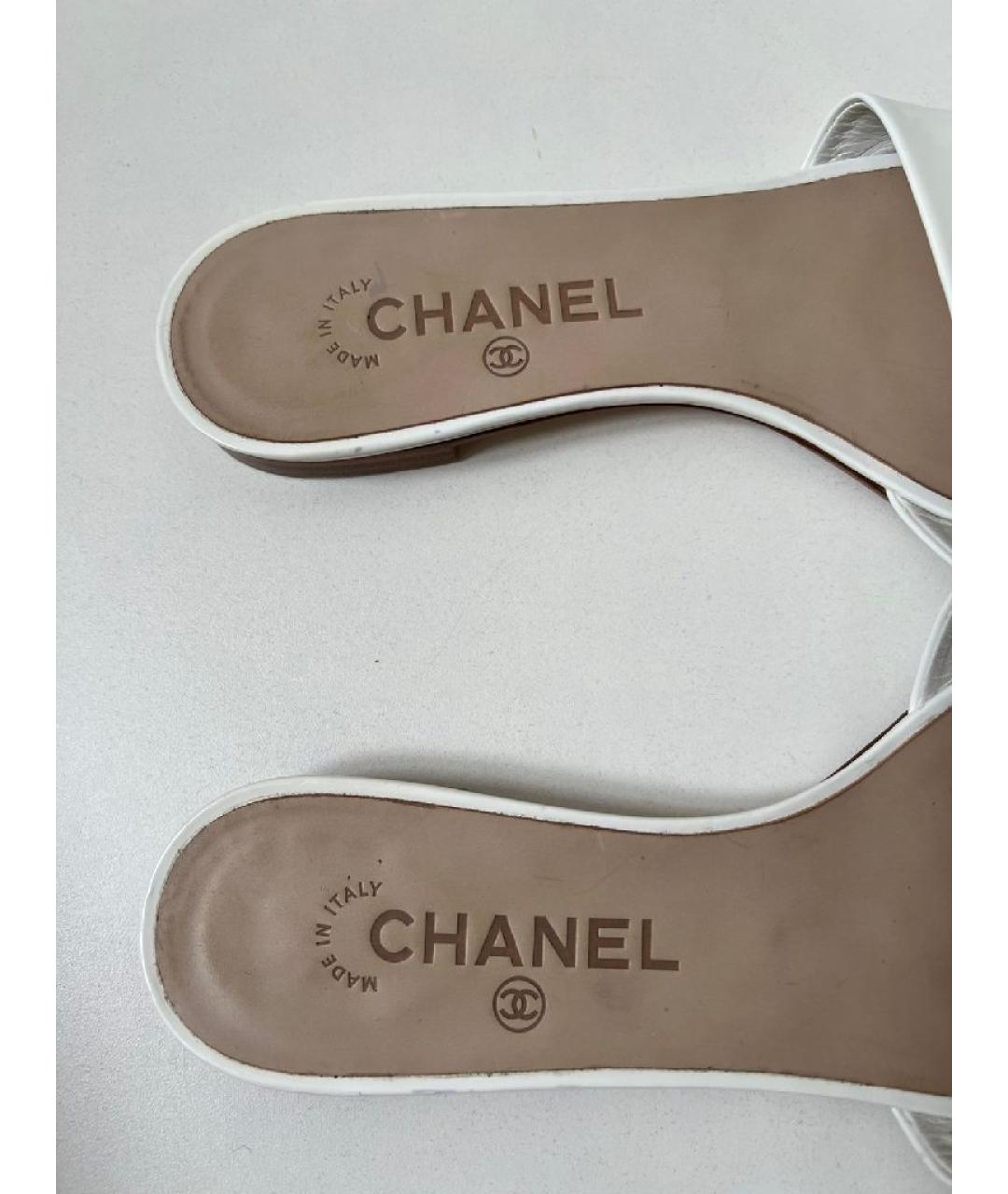 CHANEL Белые шлепанцы, фото 4