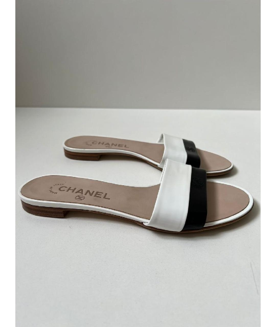 CHANEL Белые шлепанцы, фото 10