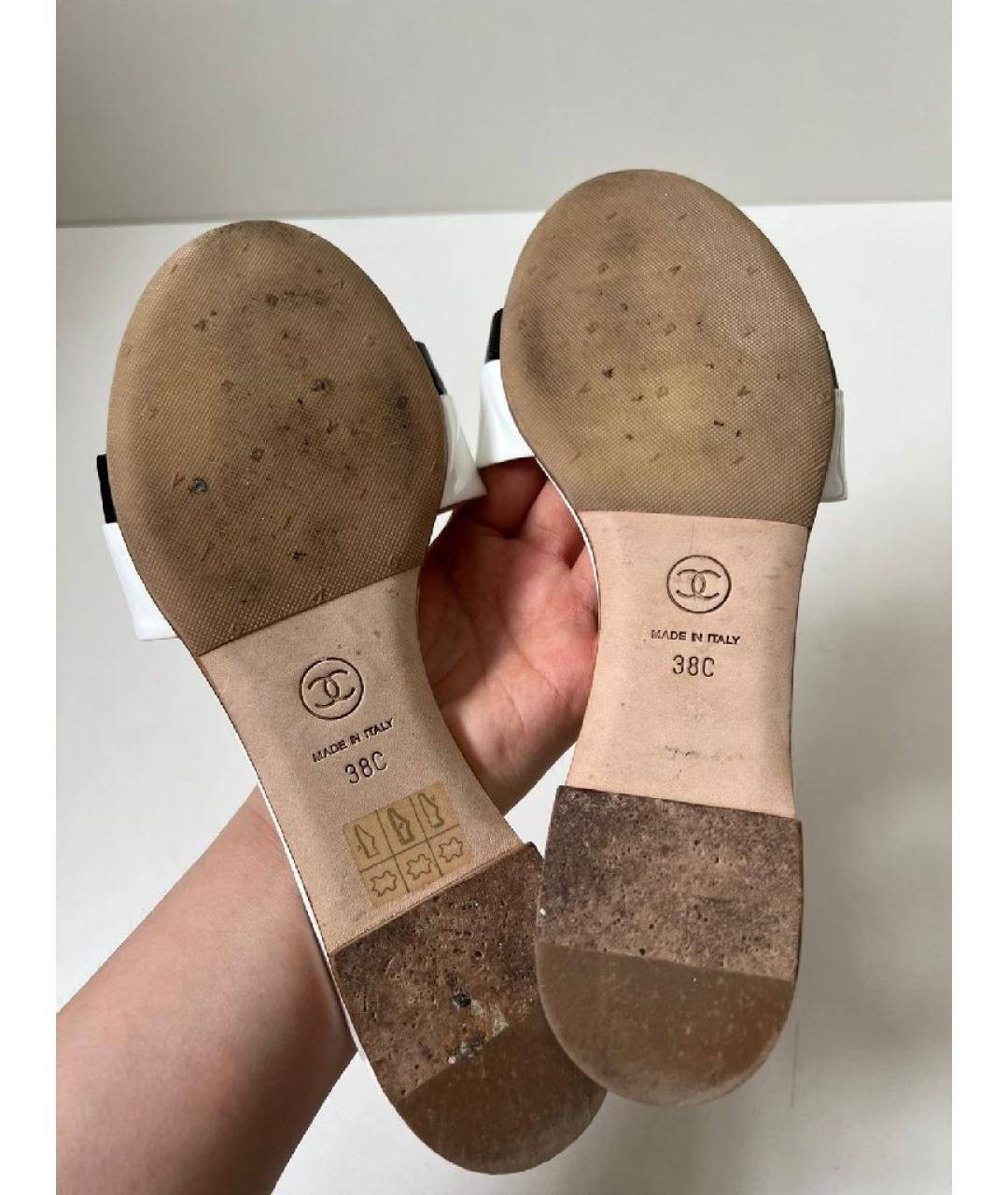 CHANEL Белые шлепанцы, фото 7