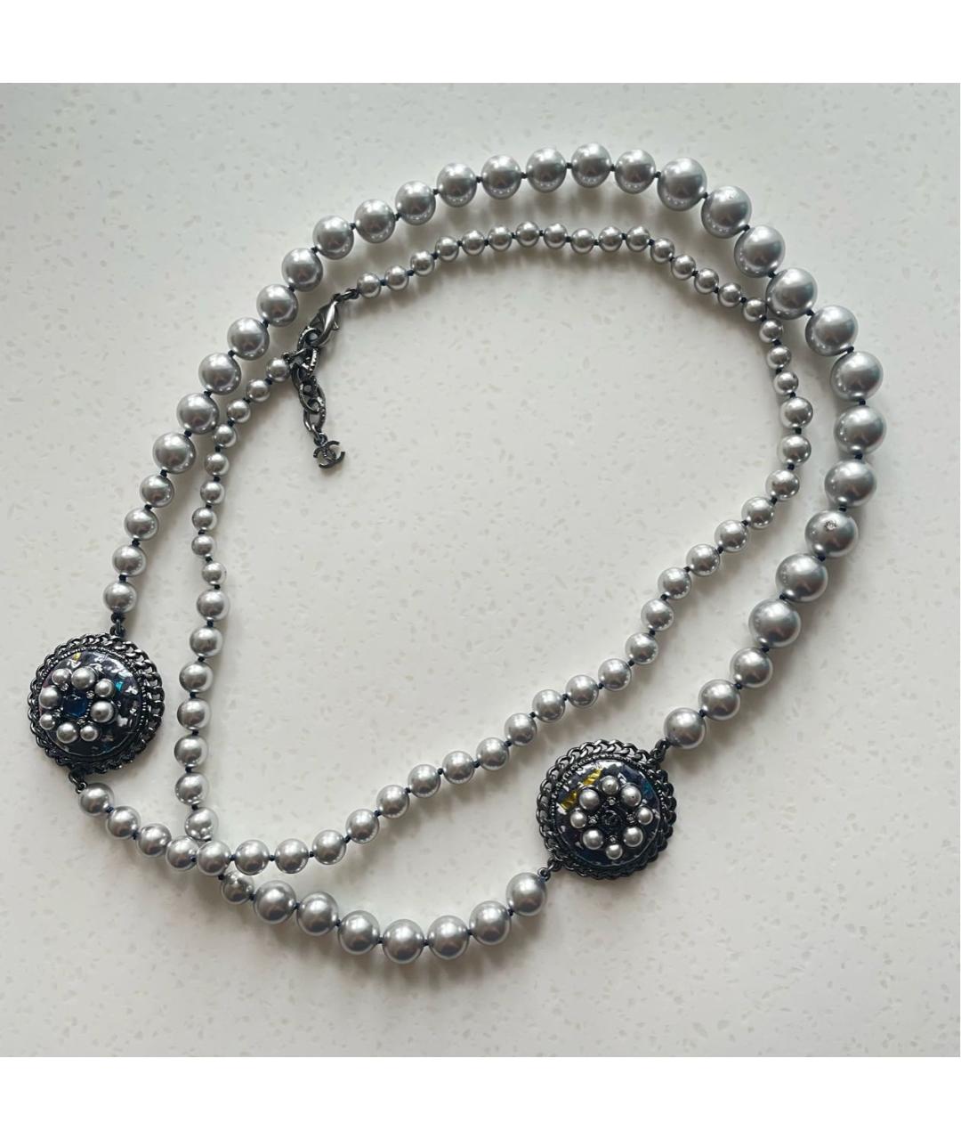 CHANEL Серебряное жемчужное колье, фото 2