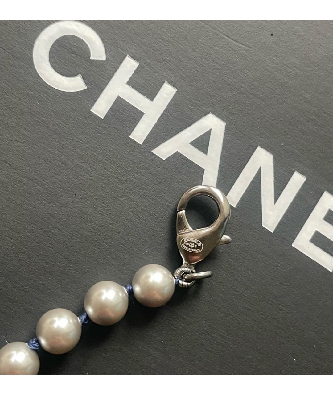 CHANEL Серебряное жемчужное колье, фото 5