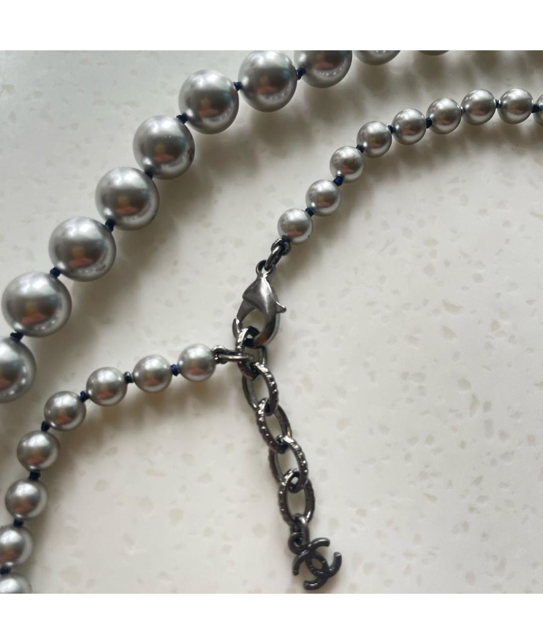 CHANEL Серебряное жемчужное колье, фото 4