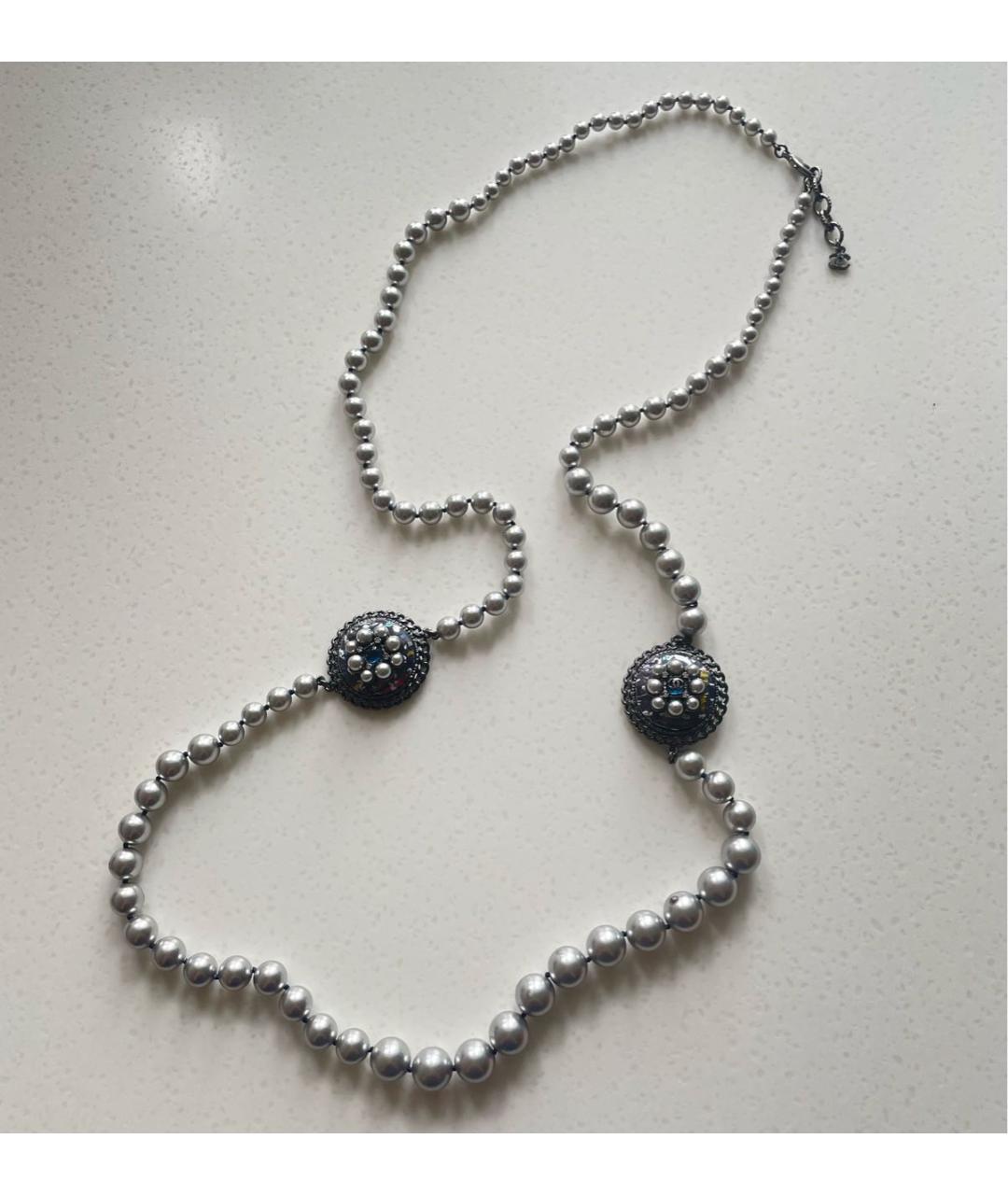 CHANEL Серебряное жемчужное колье, фото 6