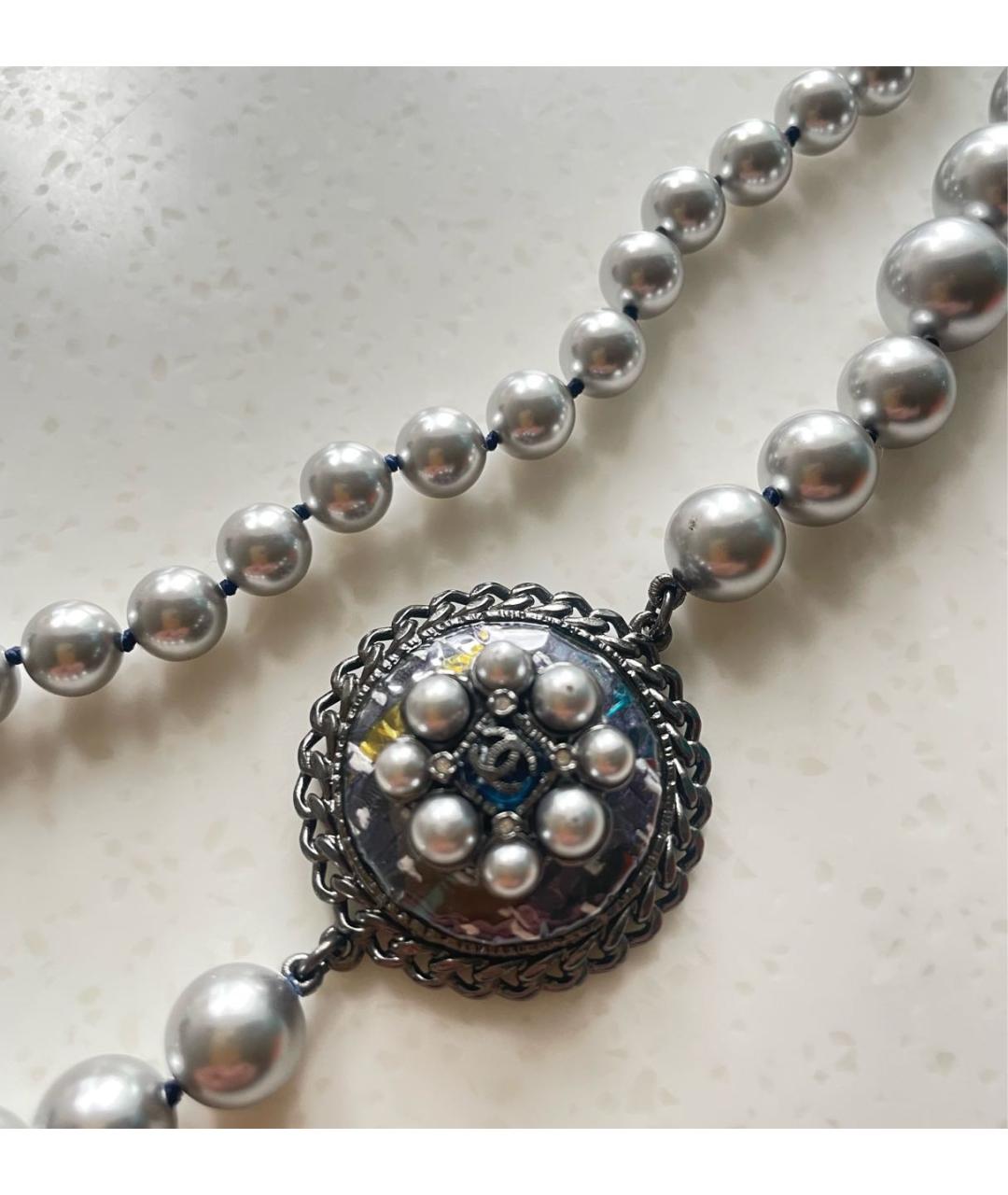 CHANEL Серебряное жемчужное колье, фото 8