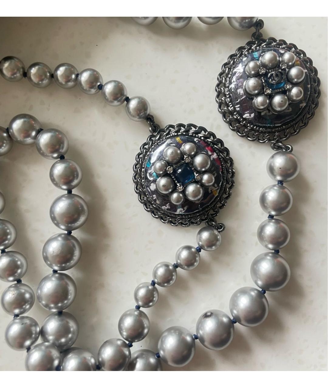 CHANEL Серебряное жемчужное колье, фото 3