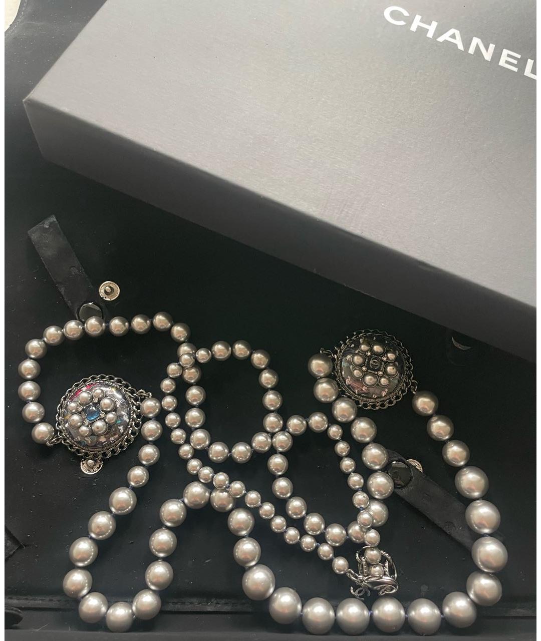 CHANEL Серебряное жемчужное колье, фото 7