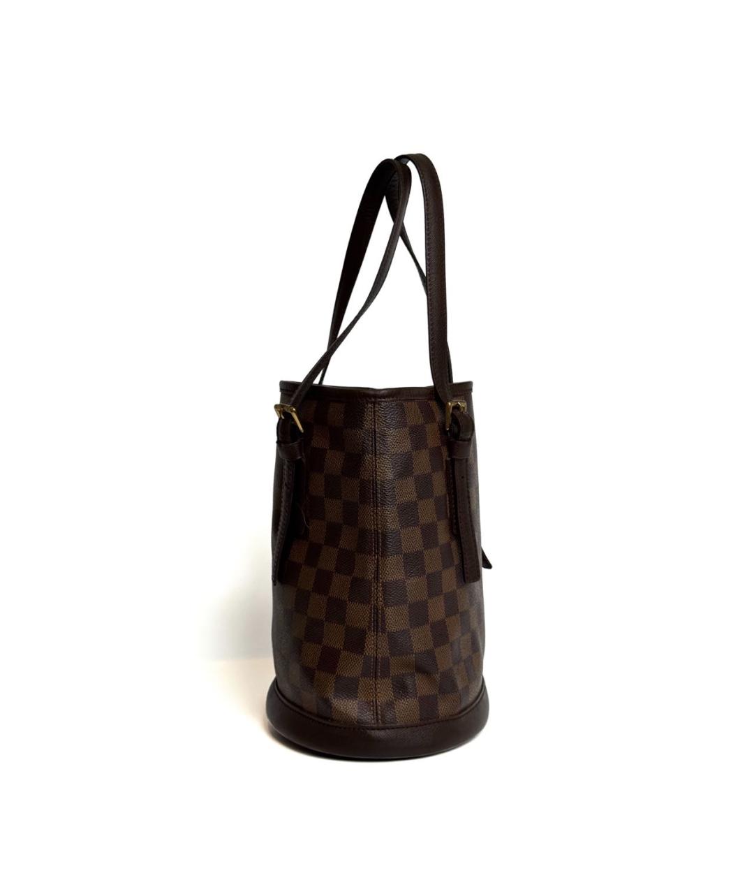 LOUIS VUITTON Коричневая кожаная сумка тоут, фото 3