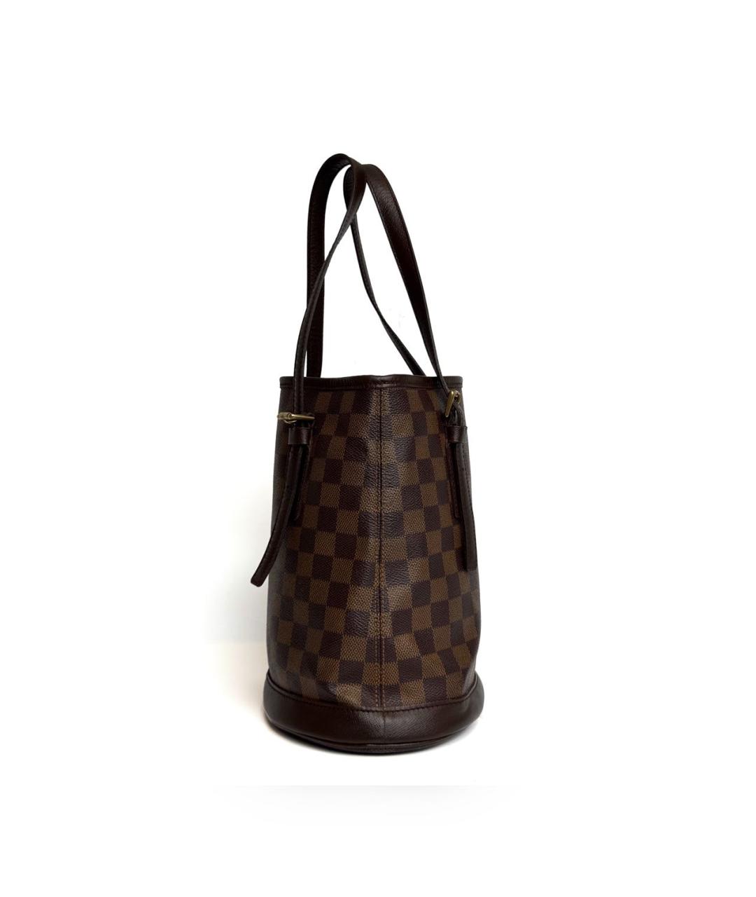 LOUIS VUITTON Коричневая кожаная сумка тоут, фото 4