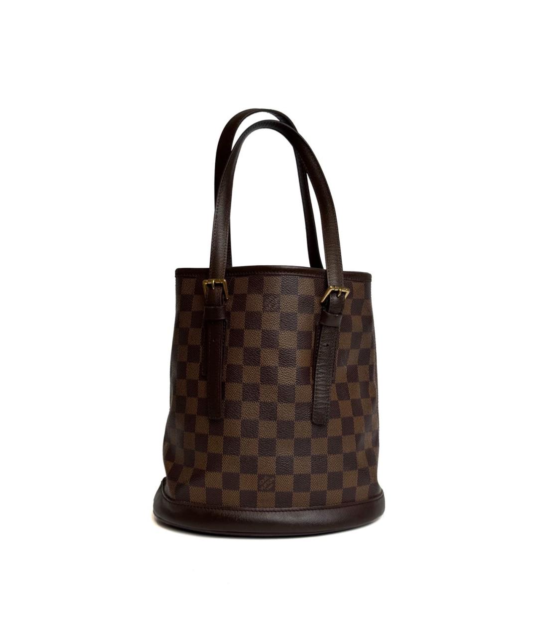 LOUIS VUITTON Коричневая кожаная сумка тоут, фото 8