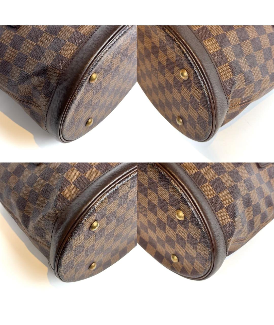 LOUIS VUITTON Коричневая кожаная сумка тоут, фото 7