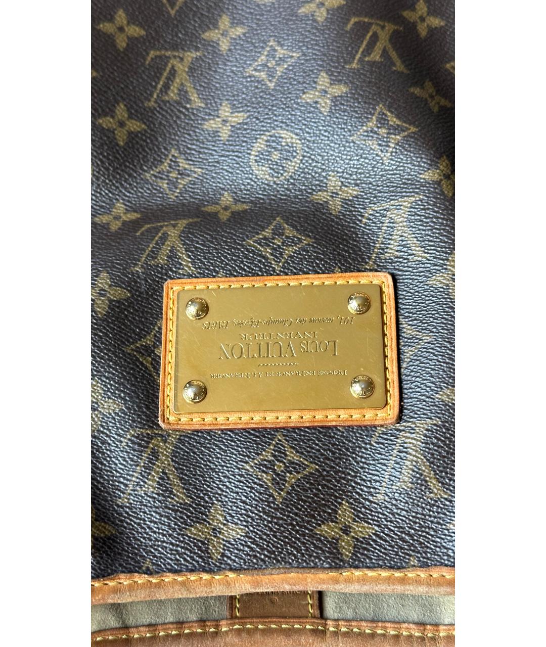 LOUIS VUITTON Коричневая кожаная сумка через плечо, фото 9