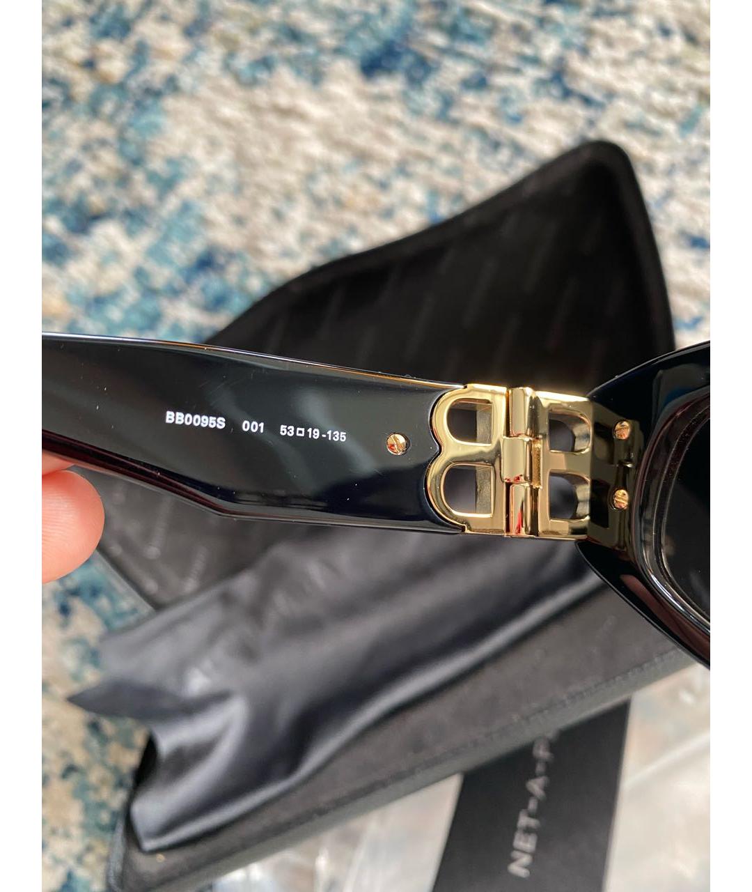 BALENCIAGA Черные пластиковые солнцезащитные очки, фото 2