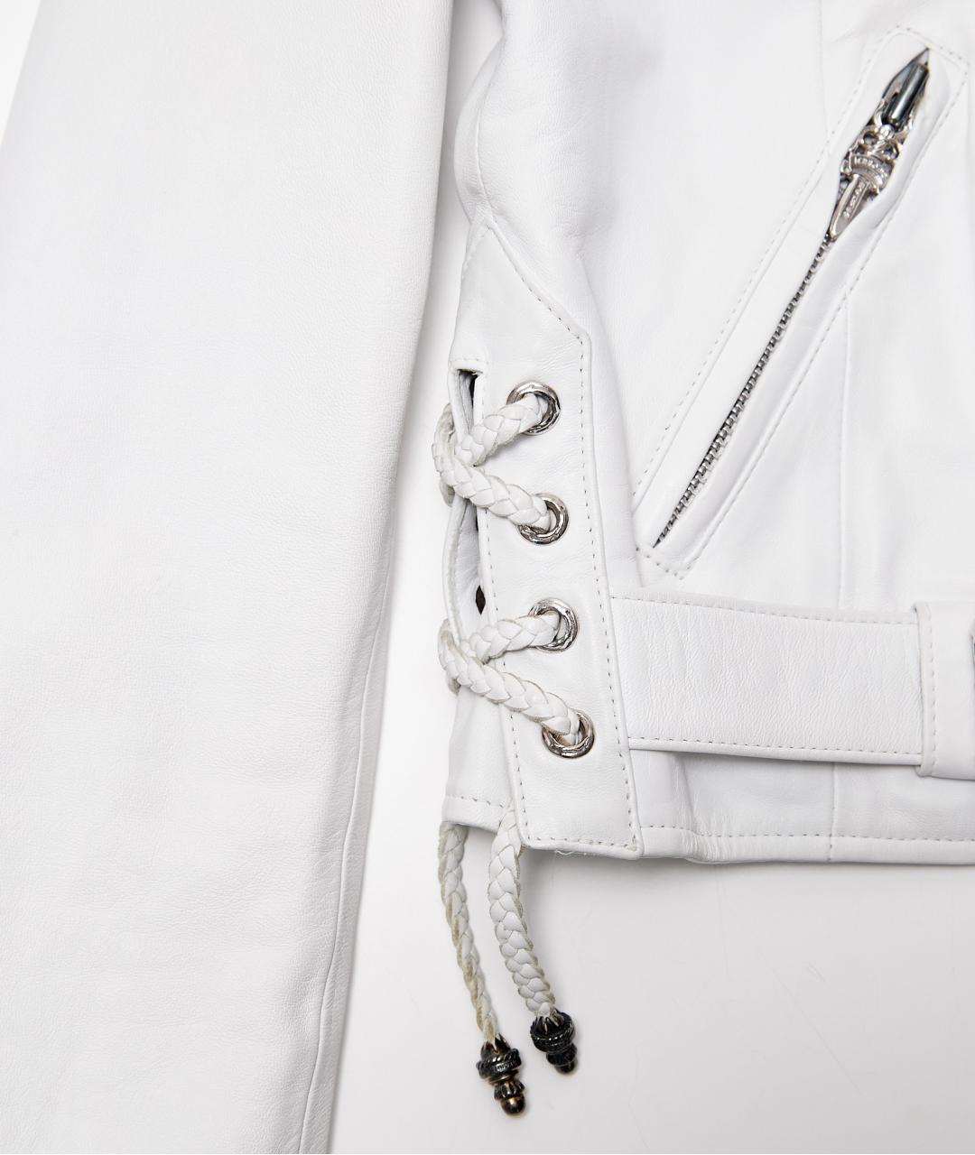 CHROME HEARTS Белая кожаная куртка, фото 3