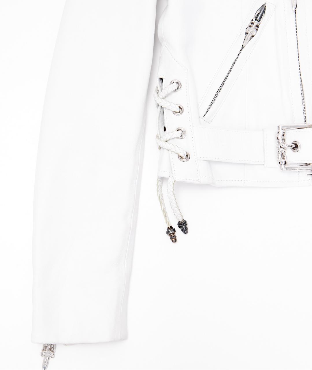 CHROME HEARTS Белая кожаная куртка, фото 4