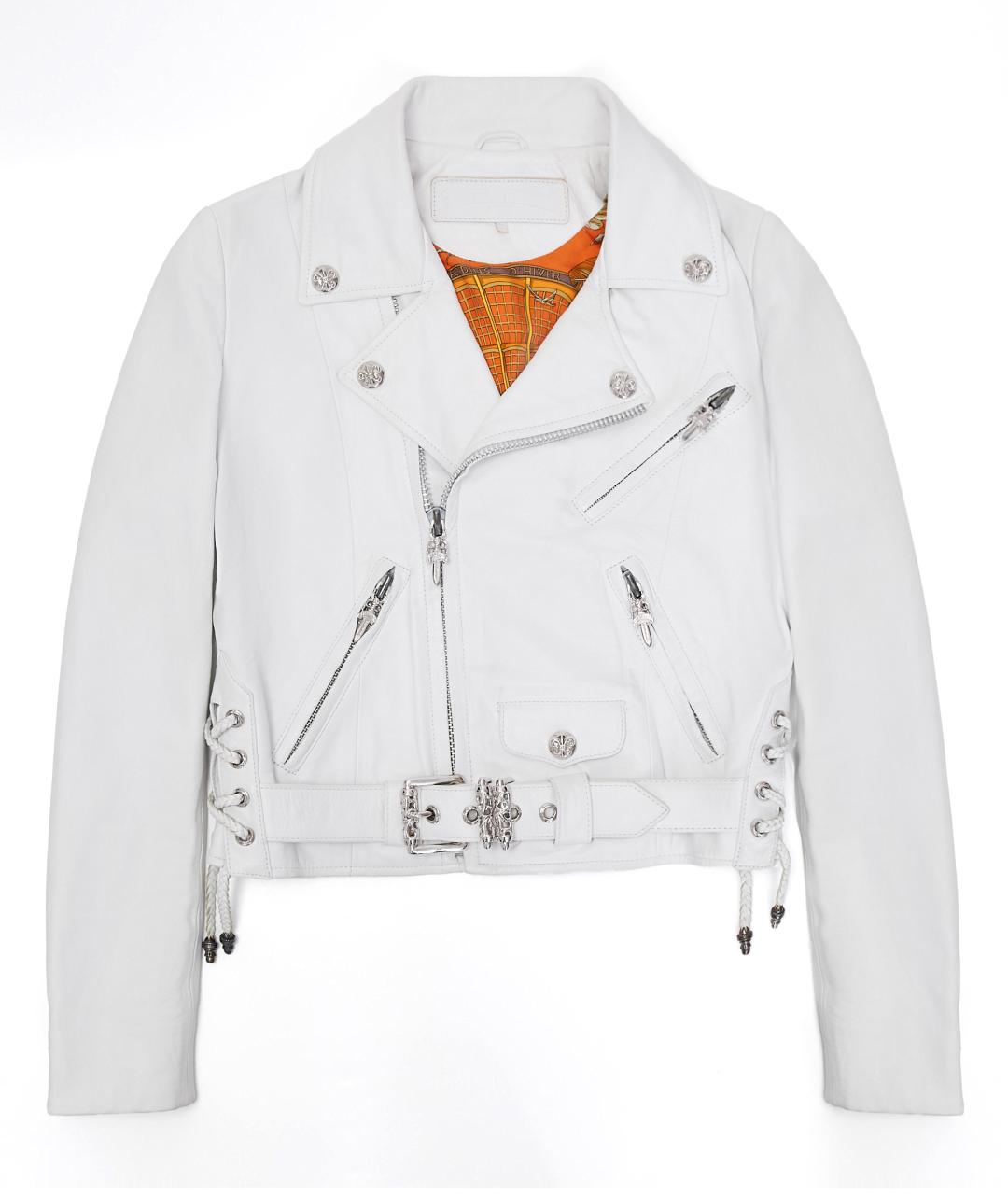 CHROME HEARTS Белая кожаная куртка, фото 1