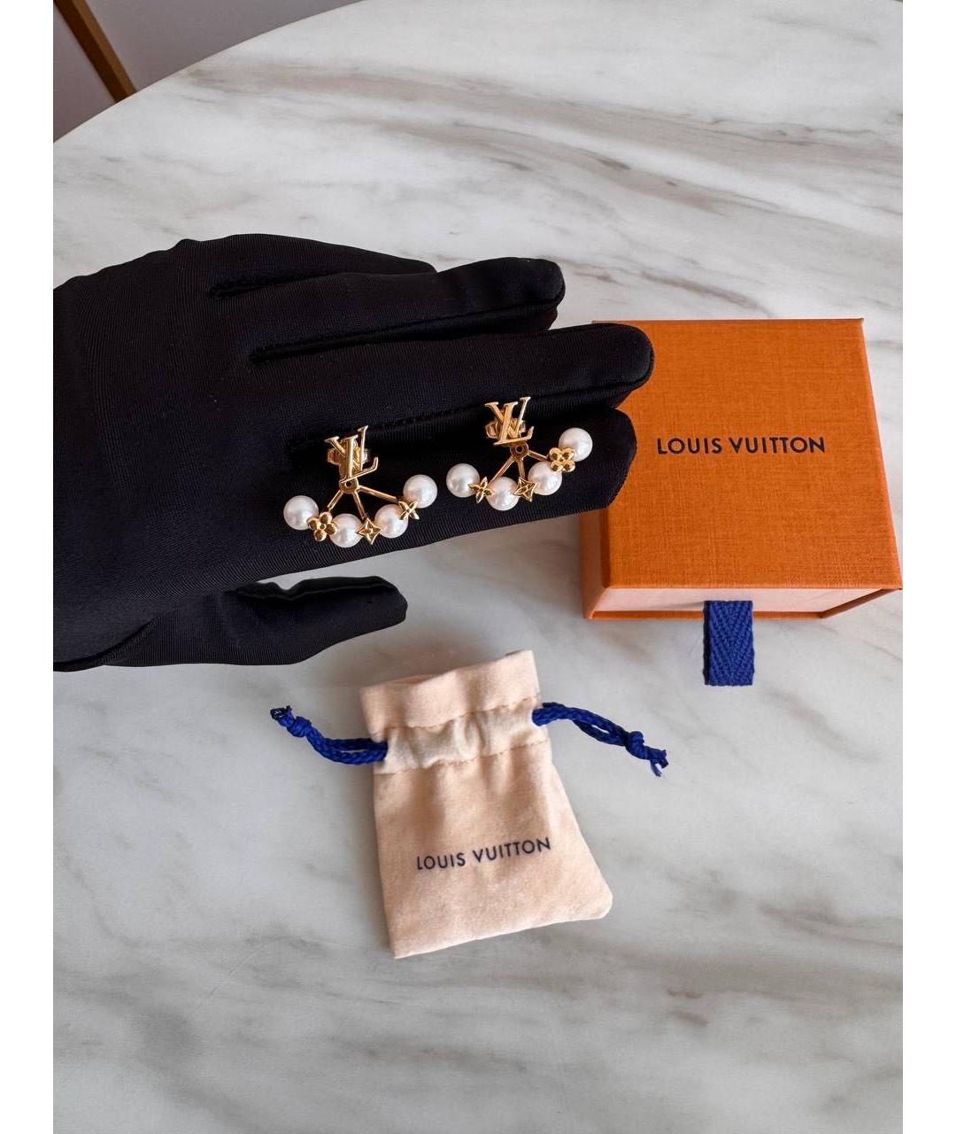 LOUIS VUITTON Золотые металлические серьги, фото 5