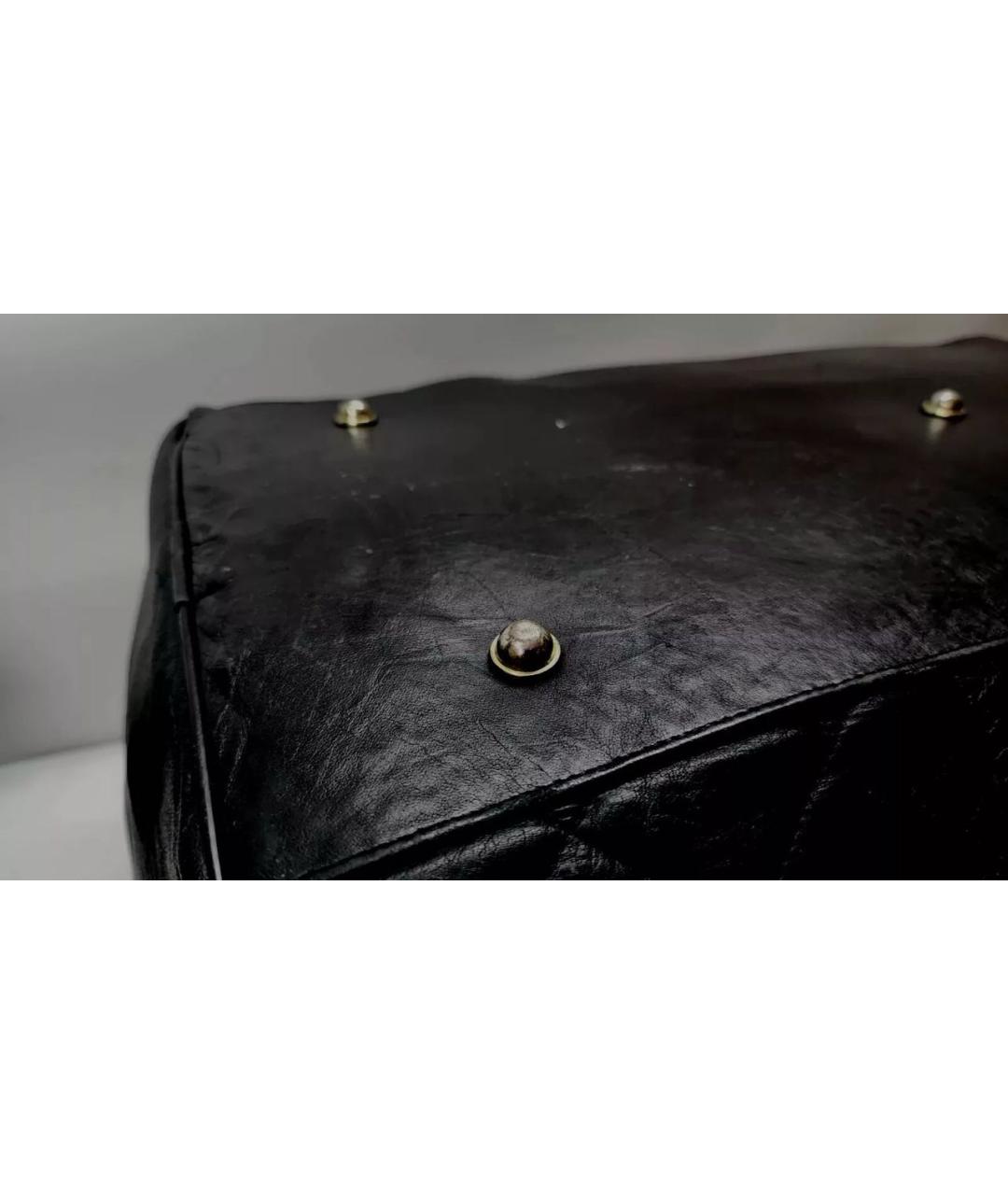 CHANEL Черная кожаная дорожная/спортивная сумка, фото 5