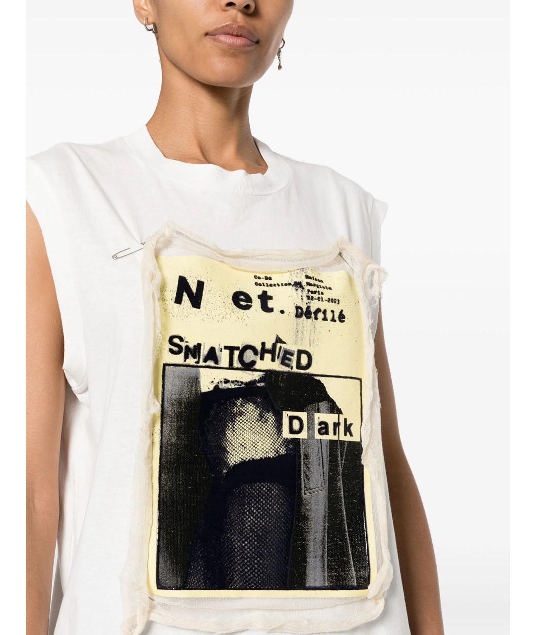 MAISON MARGIELA Белая хлопковая футболка, фото 4