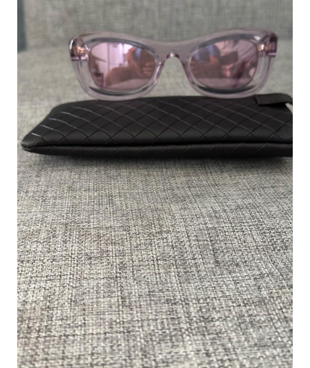 BOTTEGA VENETA Розовые пластиковые солнцезащитные очки, фото 3