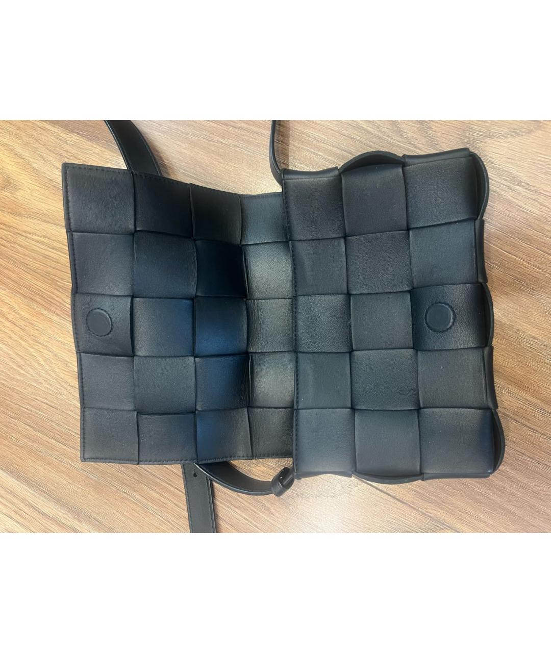 BOTTEGA VENETA Черная кожаная сумка через плечо, фото 4
